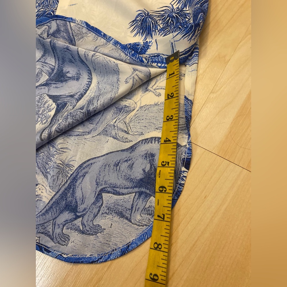 Ellery silk Blue and White Dinosaur Print Shirt - Picture 6 of 16